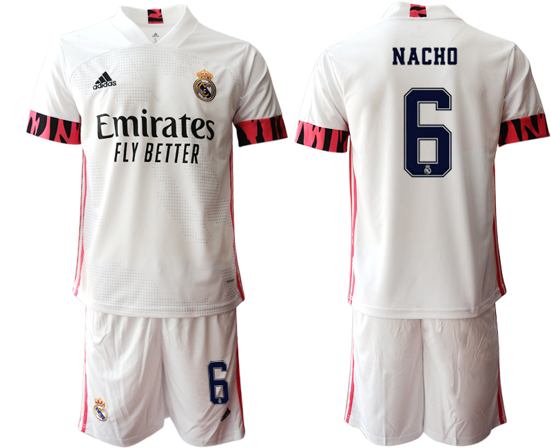 Men 2020-2021 club Real Madrid home #6 white Soccer Jerseys1